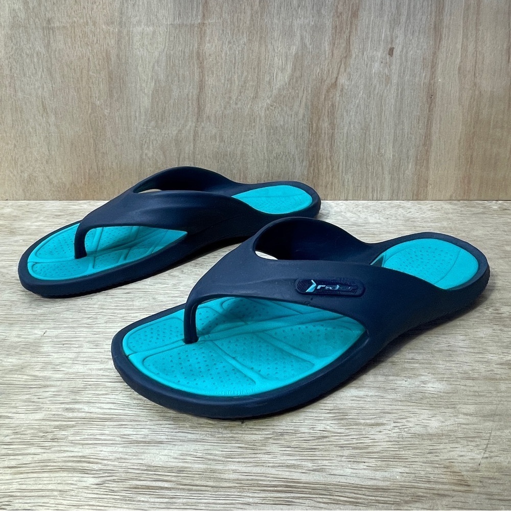 Rider Flip Flop Sandals Women’s Size 11 Blue Green Grandene Rubber Thong